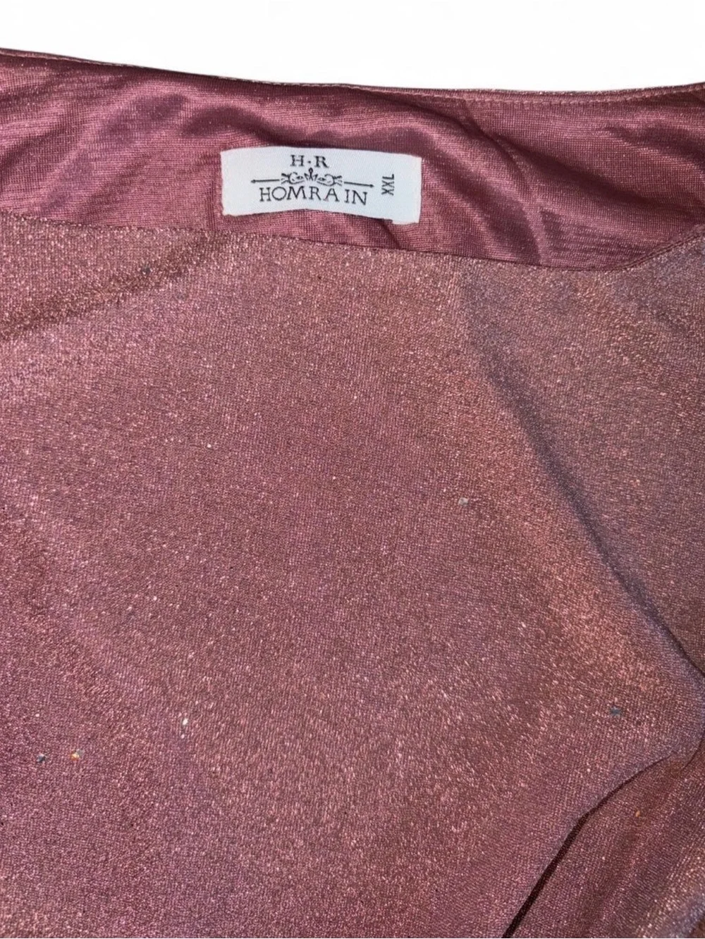 Glitter Rose Gold Midi Dress with Bell Sleeves